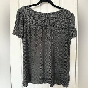 Pleione Black and White Dotted Blouse